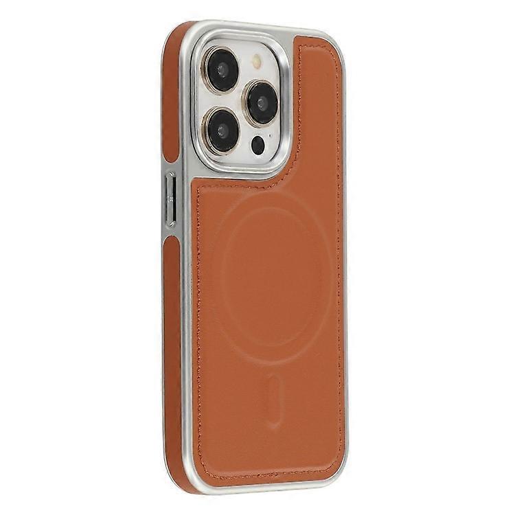 Compatible For iPhone 14 Pro Case Compatible with MagSafe Electroplating Edge PU + TPU + PC Phone Back Cover