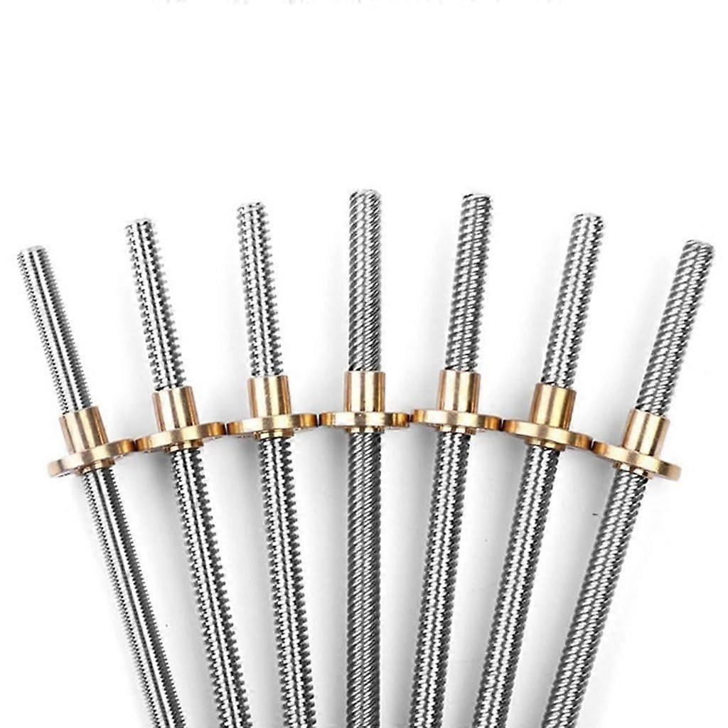 Lead Screw and Brass Nut T8, 8mm Diameter Trapezoidal Screw, 250mm Length with Copper Nut for 3D Printers Parts