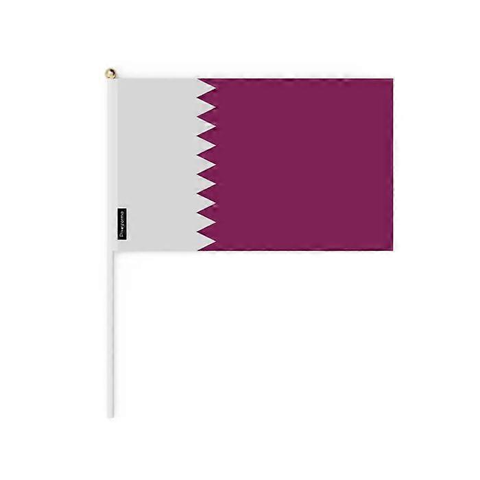 Mini Flag of Qatar – 14 x 21 cm – Handheld – Polyester – 1 piece