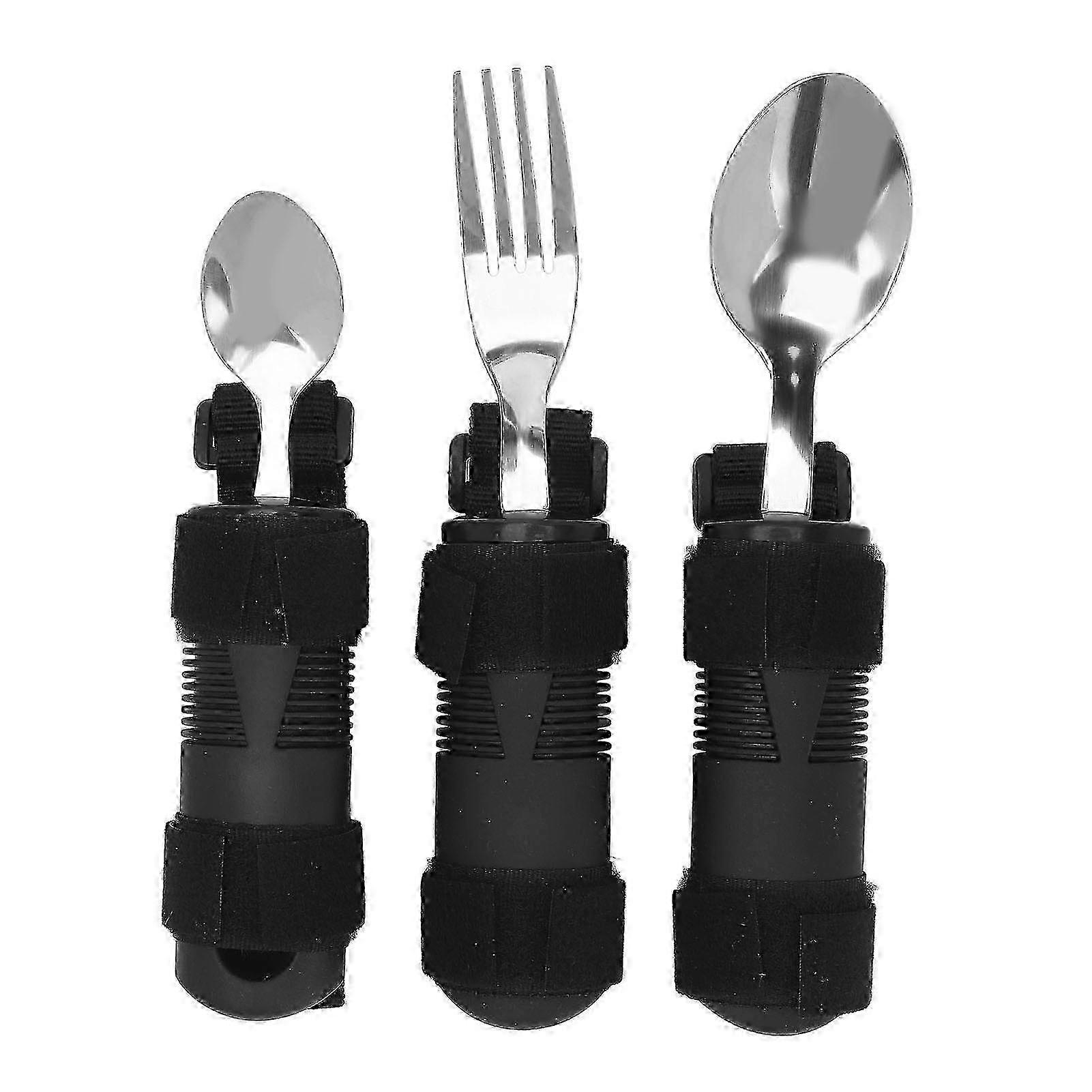 Adaptive Utensils Non-Slip Handle for Elderly & Hemiplegia - Fork & Spoon Aid Set