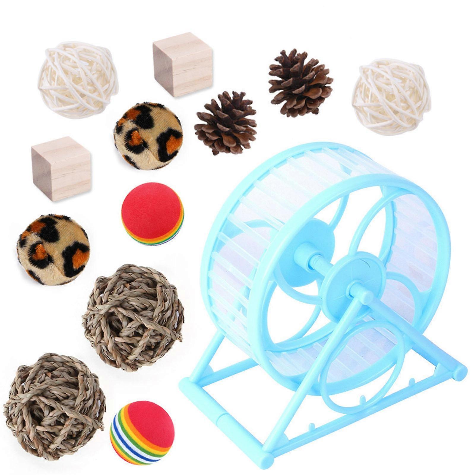 Hamster Running Wheel Silent Hamster Exercise Wheel Small Animal Chew Ball Small Animal Molar Toy Hamster Chew Toy Set