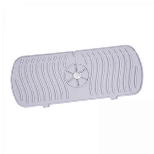 2xSilicone Faucet Absorbent Pads Washable Dish Drying Organizer Guard Gray ,