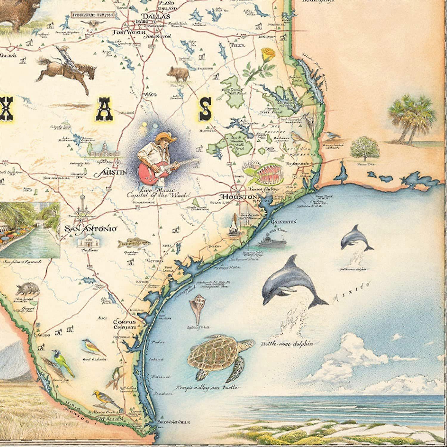 Texas State Map Papp-Puzzle - 1000 Teile