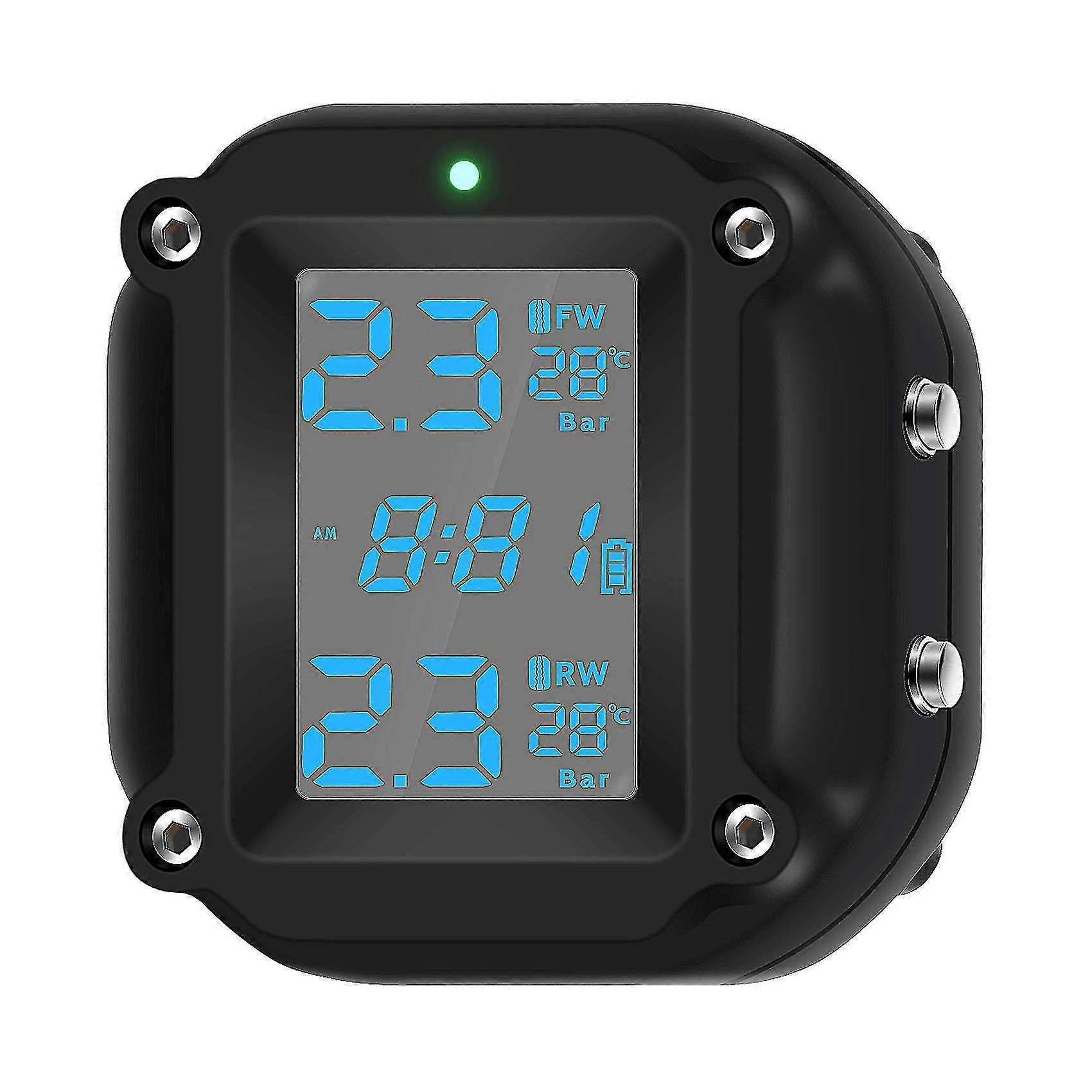 Motorcycle Tire Pressure Monitor System Tpms Auto Bike Tyre Alarm Lcd Real Time Monitor For Two-wheeled Motorcycle