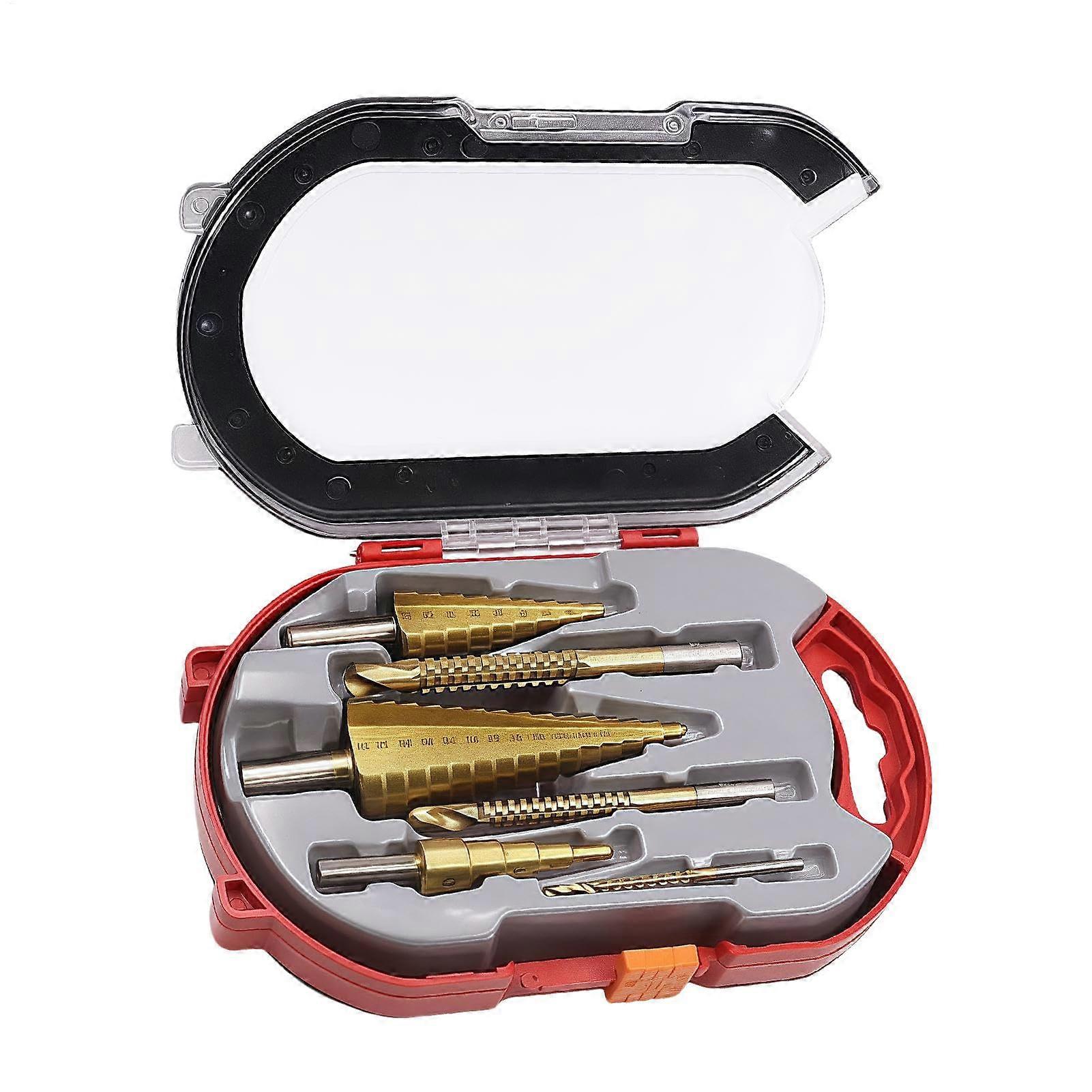 Step Drill Bit for Wood, Titanium Coated Step Drill Bits, Center Punch Drill Bits