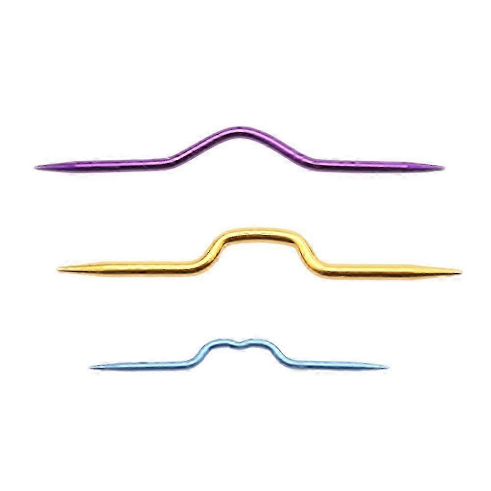 3PCS Knitting Tool Sweater Hooks Knitting Needles Cable Needle Crooked Needle Sewing Needles Random 