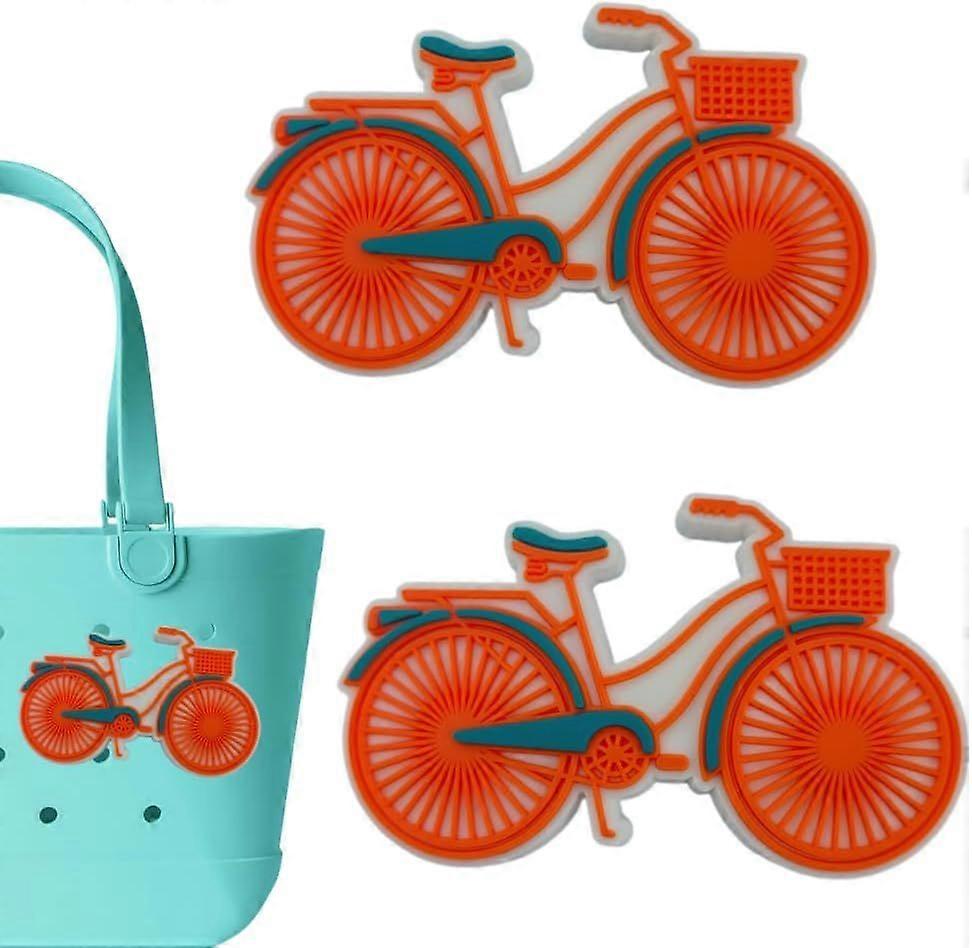 Bicycle Charms for Bogg Bag - Set of 2 PVC Rubber Inserts Compatible with Bogg Bag Accessories Beach Bag Charms Inserts Accessories for Women Girls