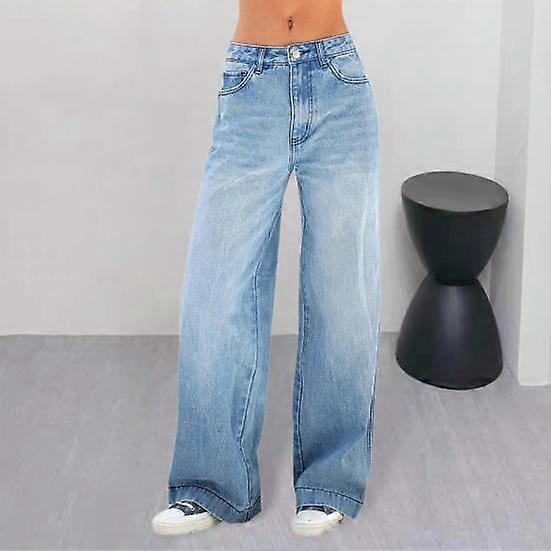 High Waist Loose Wide-leg Women's Jeans Mopping Jeans