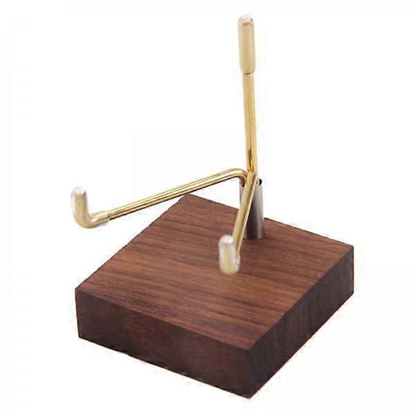 2xmetal arm træ base display stativ til ædelsten mineral stil 02