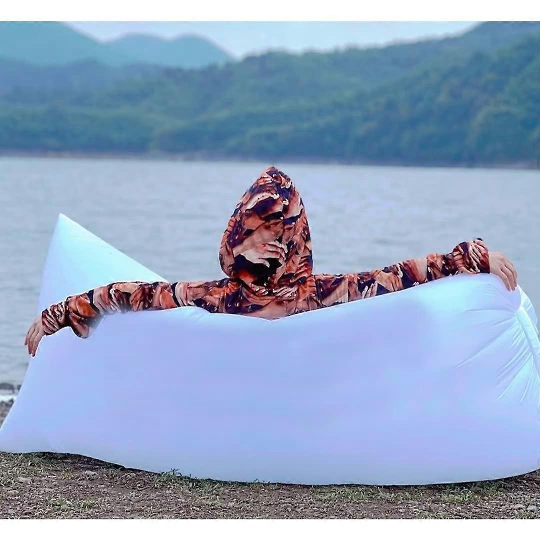 Inflatable Sofa, Air Sofa, TearResistant up to 200 kg, for Camping, Beach (White)