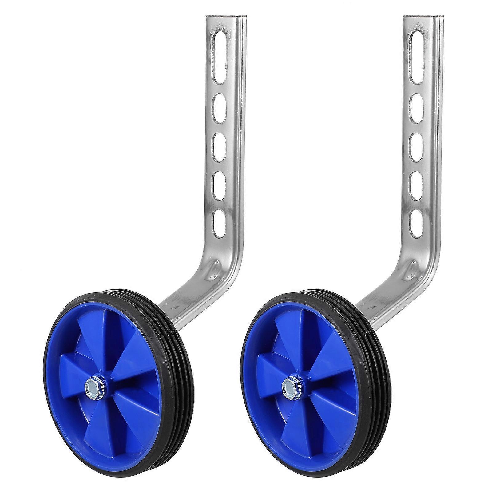 Blue Training Wheels for Kids Bikes Made of Durable Steel and Plastic for Use 1 Set