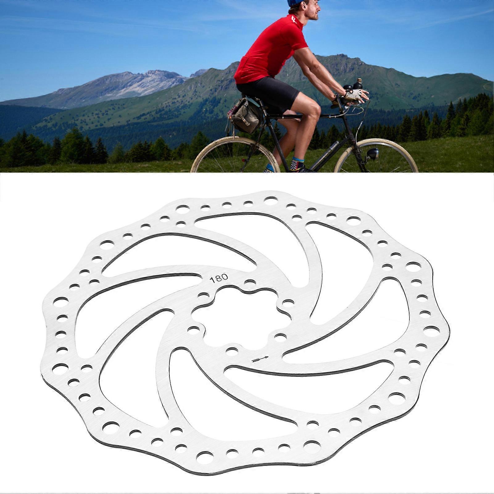 Mountain Bike Disc Brake Rotor Steel 6 Hole Disc Brake Rotor Replacement Parts for Mountain Road Bike Accessories 180mm/7.1in 