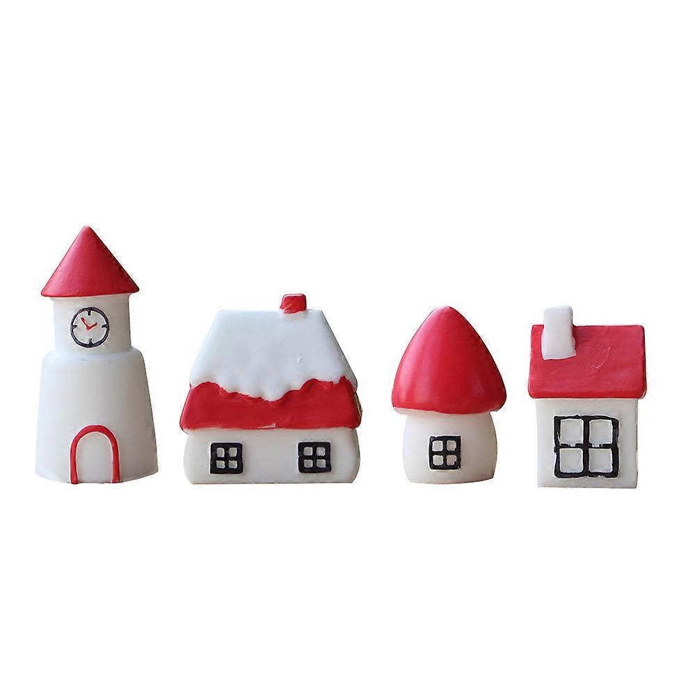 Miniature Ornaments Mini Castle Ornaments Diy Enthusiasts Home Decor 4Pcs
