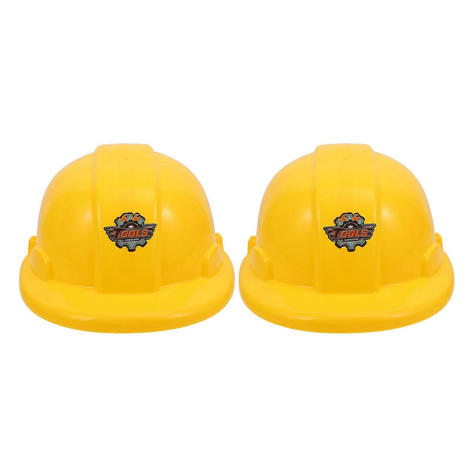 2pcs Simulation Construction Hats Kids Plastic Hats Construction Party Supplies