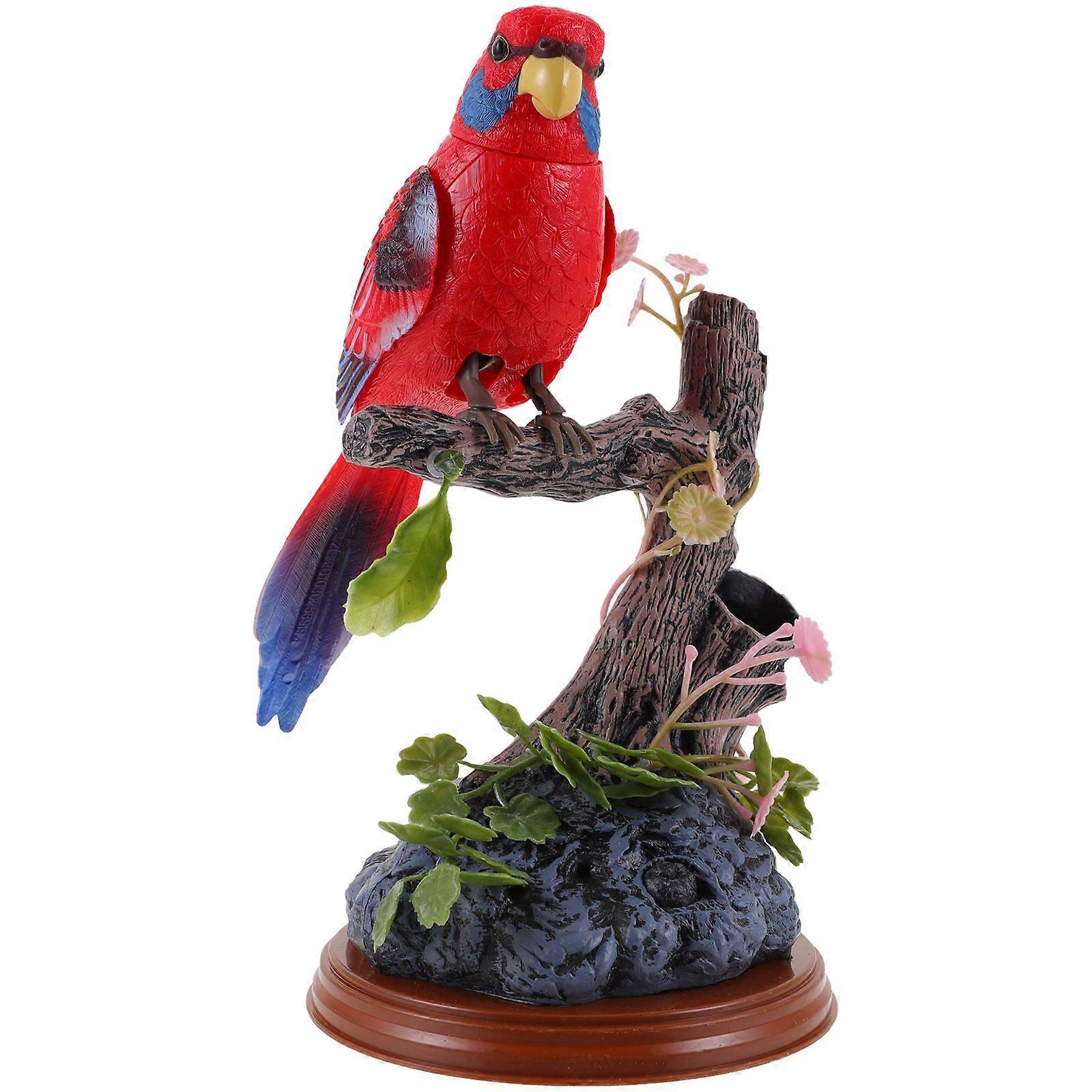 1pc Kid Toy Chirping Bird Sparrow Home Ornament Real Singing Sounds Movement Battery Operated Not Included (Random Color)