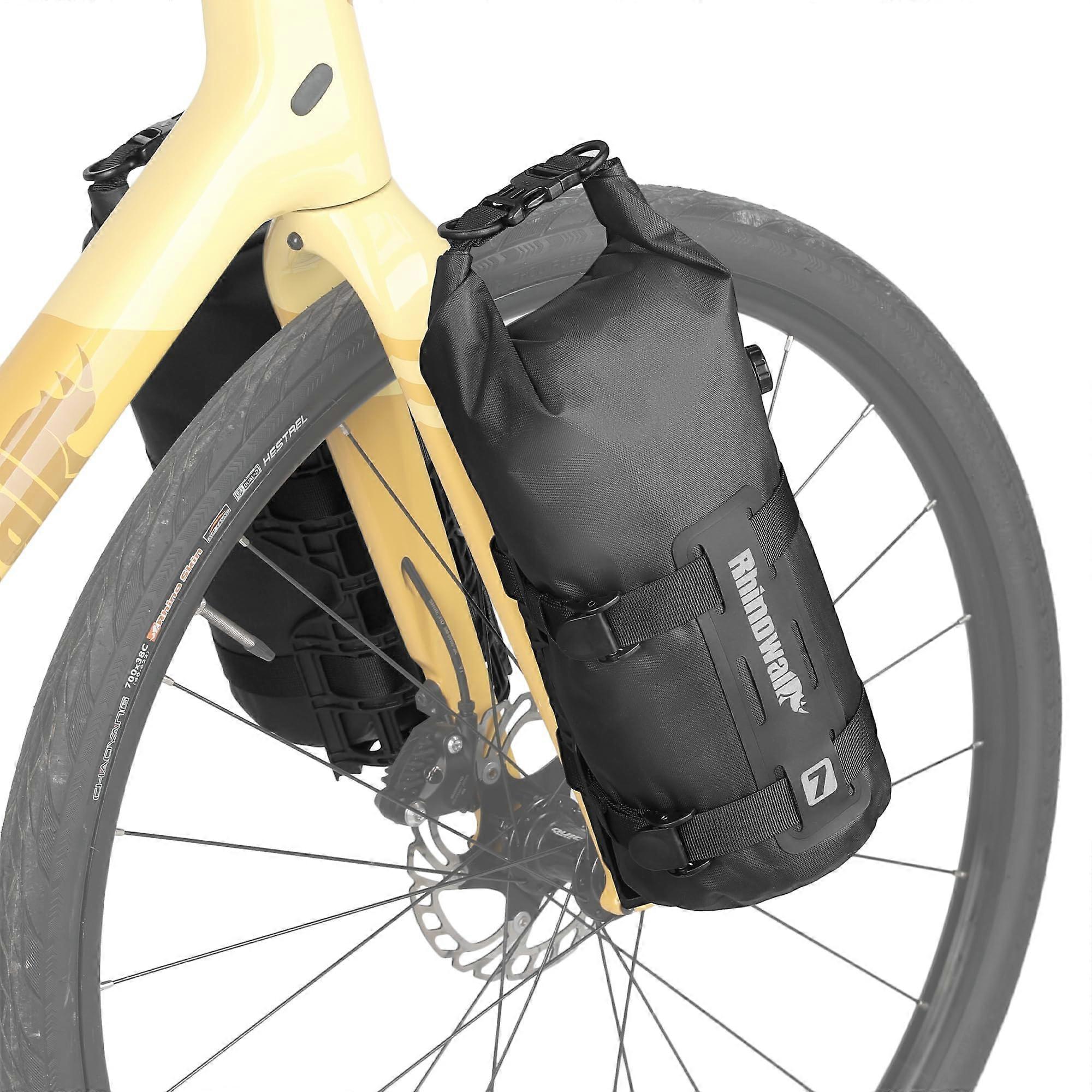 Bicycle Pannier Rack Bag 4/7L Front Bicycle Bag for Pannier Rack Bicycle Fork Bag Roll Top Front Fork Bag Bike Packing