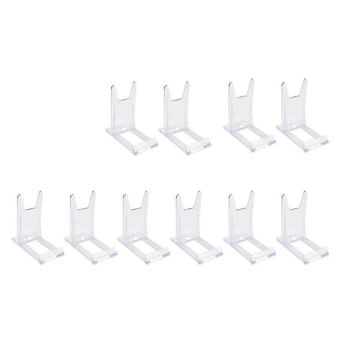 20 Pcs Acrylic Plate Display Stands Adjustable Sliding Easel Two-Part Clear Holder for Photos, Artwork, Cards