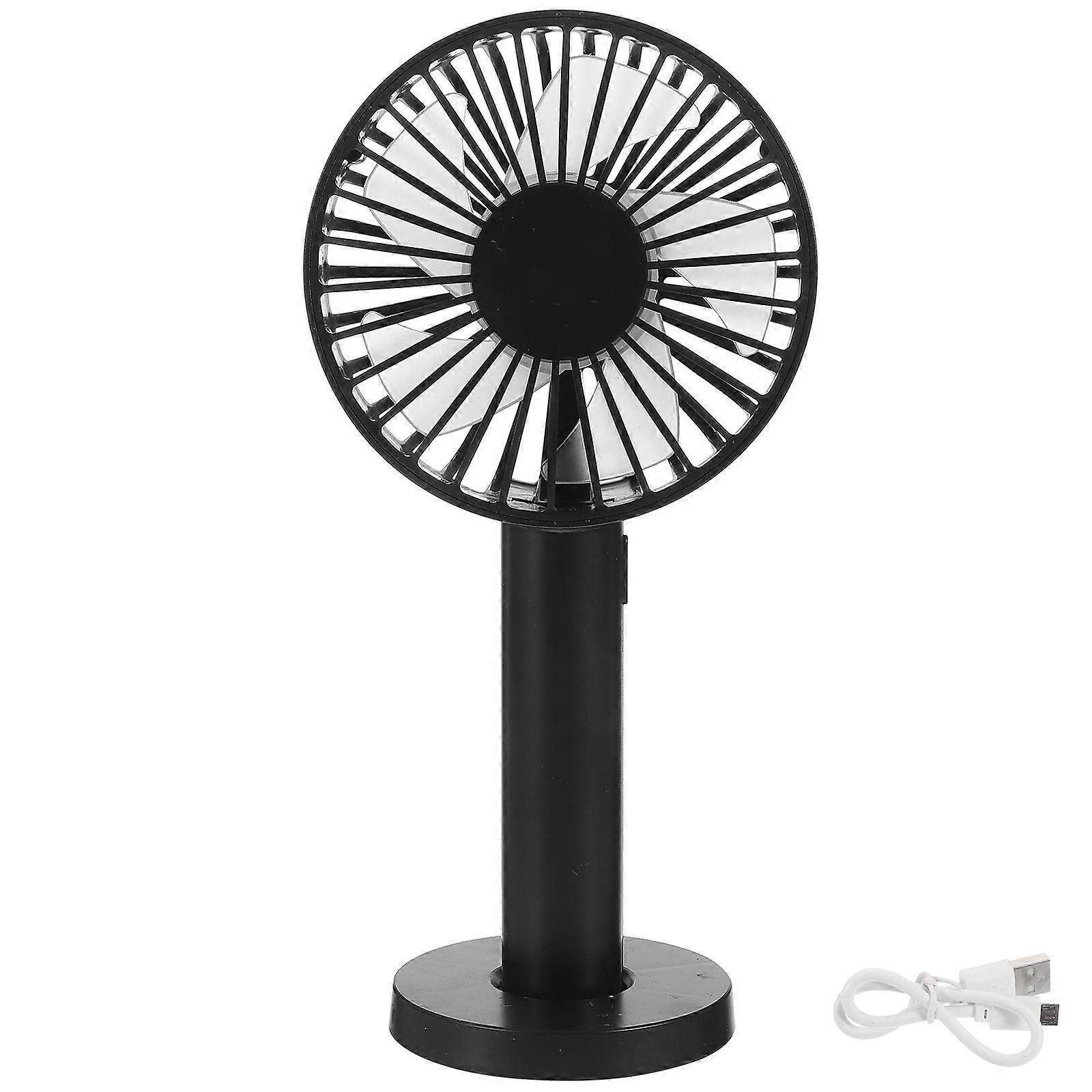 Compact USB Rechargeable Mini Fan with Base – Lightweight Silent Handheld Cooling for Home, Office, and School Use – Portable Summer Fan for