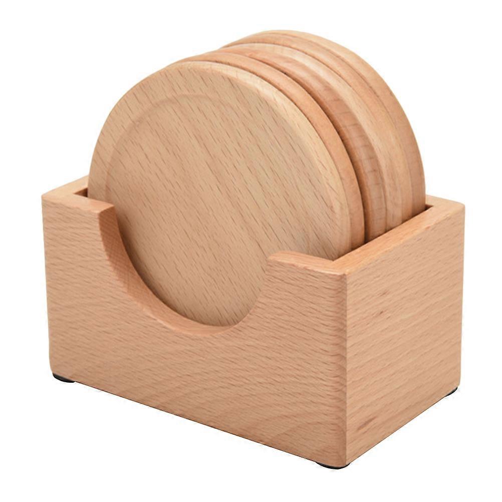 Cup Coasters Wood For Coffee Table Prevent Slipping Catch Condensation 6Pcs