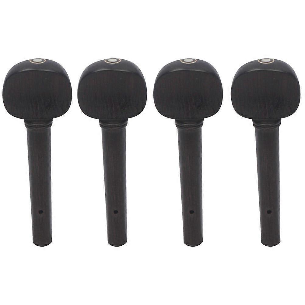 Ebony Wood Violin Tuning Pegs 4pcs Durable String Instrument Accessories for Easy Assembly & Replacement in DIY Violin Projects