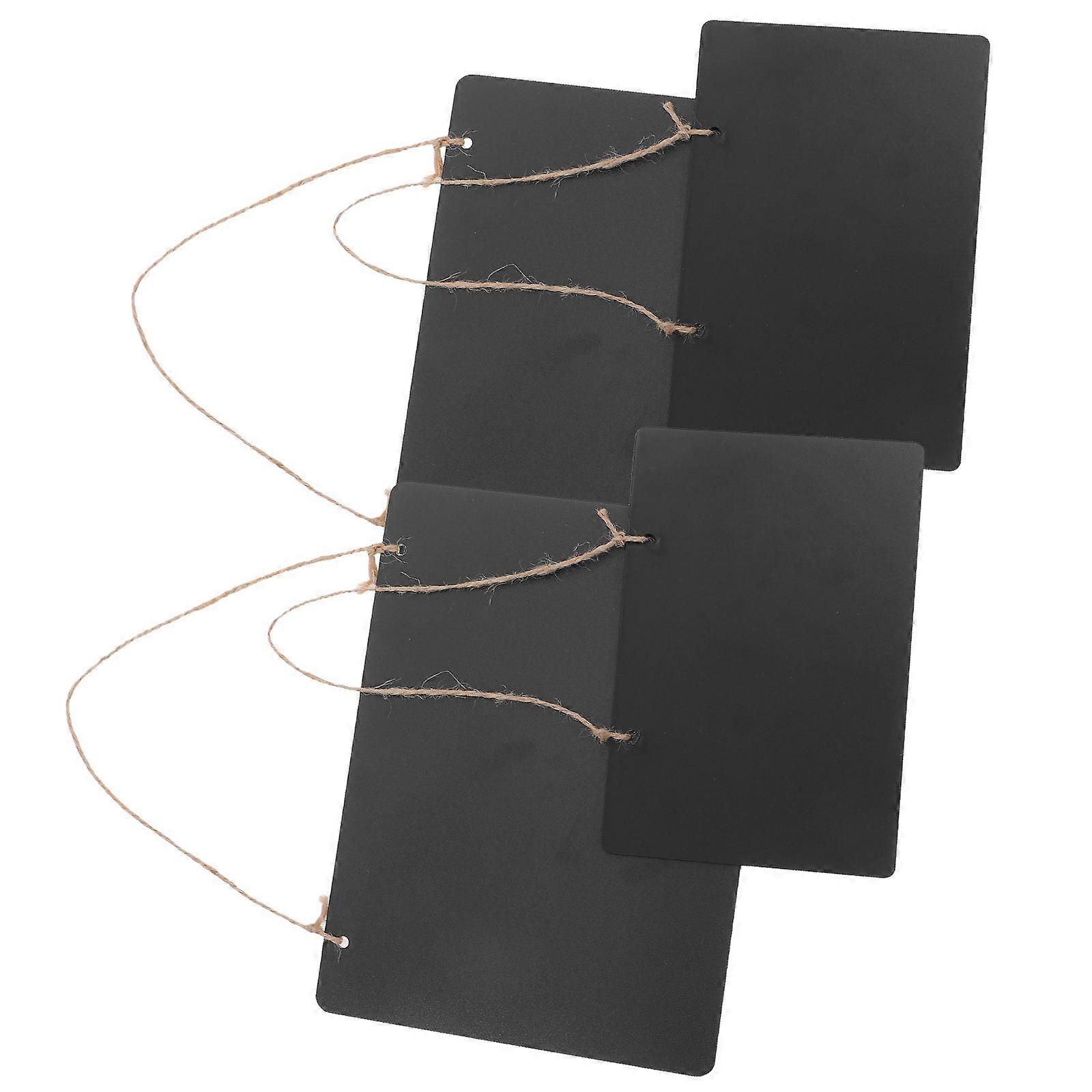 4pcs Double Sided Wooden Chalkboard Signs – Erasable Memo & Message Board with Hanging String for Home, Cafe & Party Decoration – Vintage Design