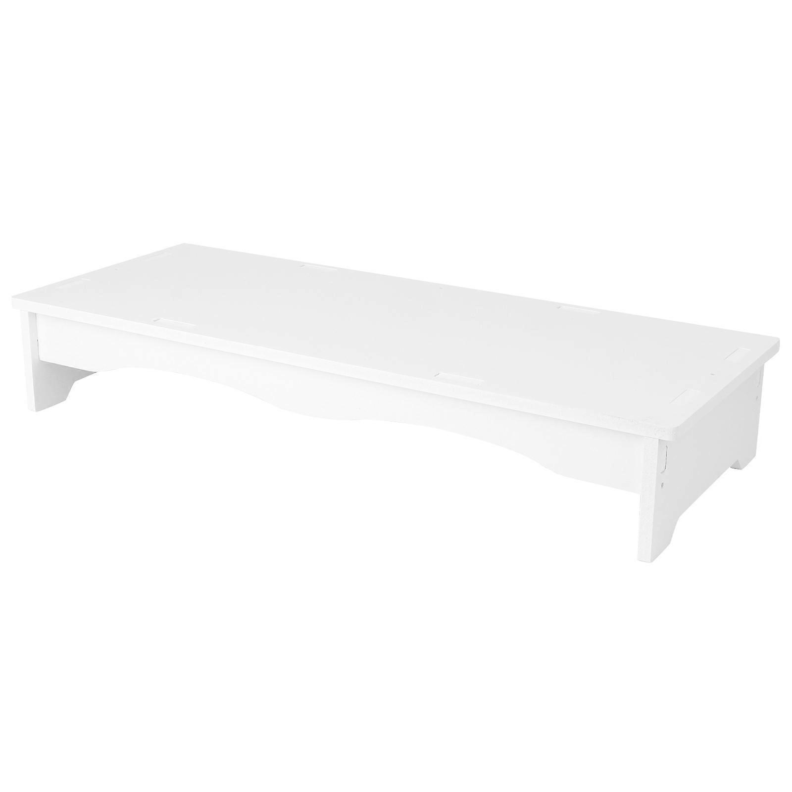 White Computer Monitor Stand Riser Bracket for Desktop Keyboard Holder – Ergonomic Height Adjustable Stand for Home Office – Strong Bearing Capacity