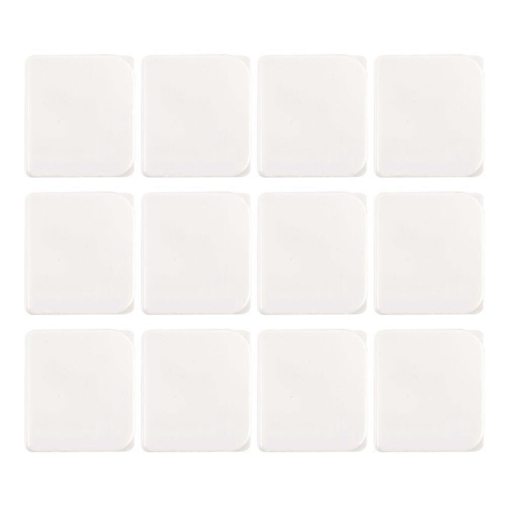 Bathroom Clips White Rectangular Shape For Shower Curtains 5x4cm Strong Sticker Technology 12Pcs