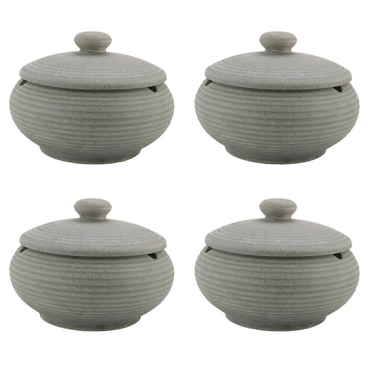 Ceramic Ashtray with Windproof Lid for Indoor Outdoor Use
