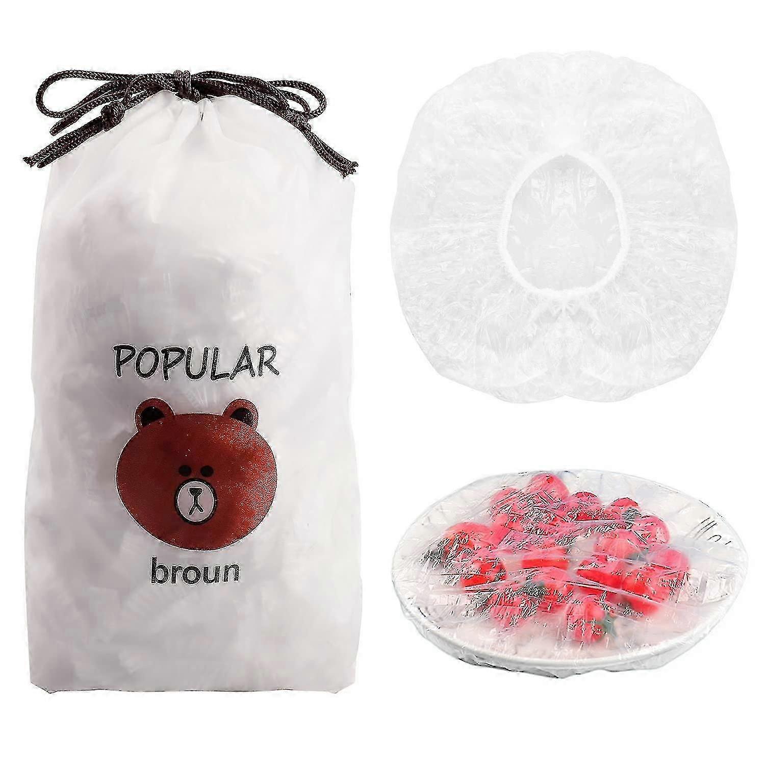 100 قطعة أكياس حفظ طازجة ، أغطية تخزين طعام بلاستيكية لحفظ الفاكهة والخضروات ، أكياس فيلم تتشبث