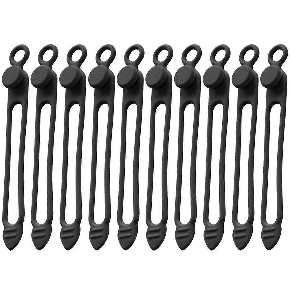 10pcs Reusable Cable Ties Silicone Wire Organizers Desktop Cable Cord Managers