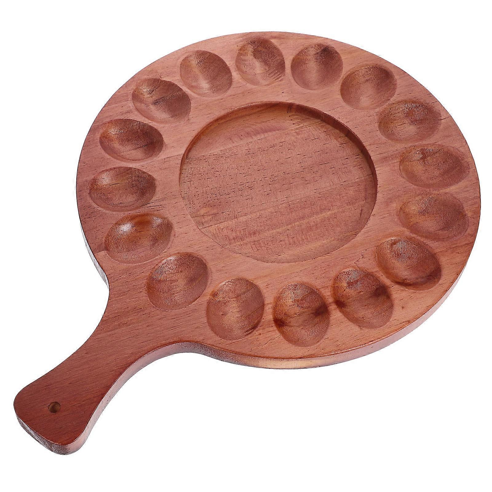 Deviled Egg Platter Carrier Wooden Egg Tray for Easter Christmas Gatherings