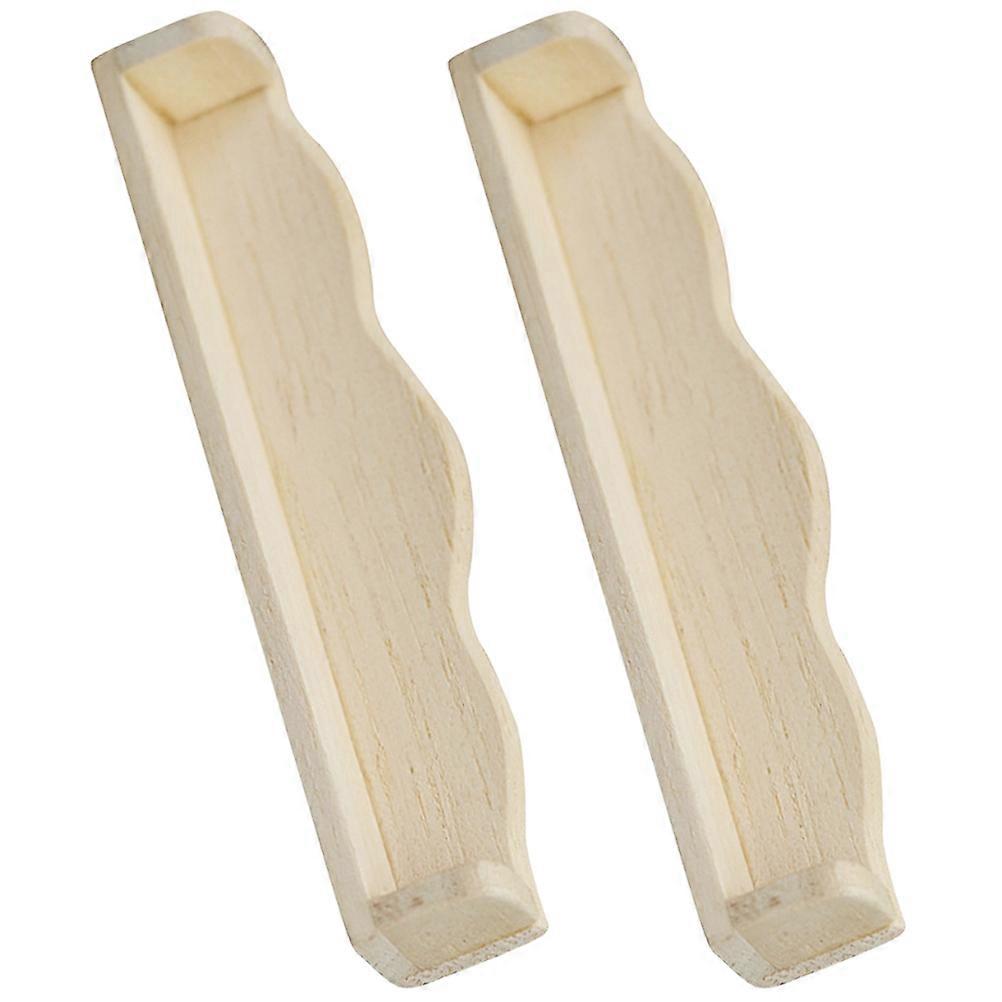Mini House Decor Miniature Wall Shelf Model Builders Diy Khaki 9.30X2.00X1.50cm 2Pcs