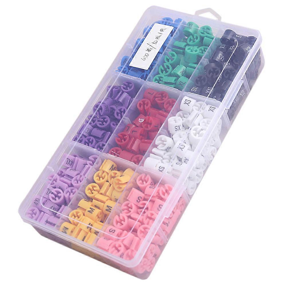 プラスチック製の洋服ハンガーマーカー – 小売店での衣類の識別と整理を容易にする 450 個の色分けされたタグ