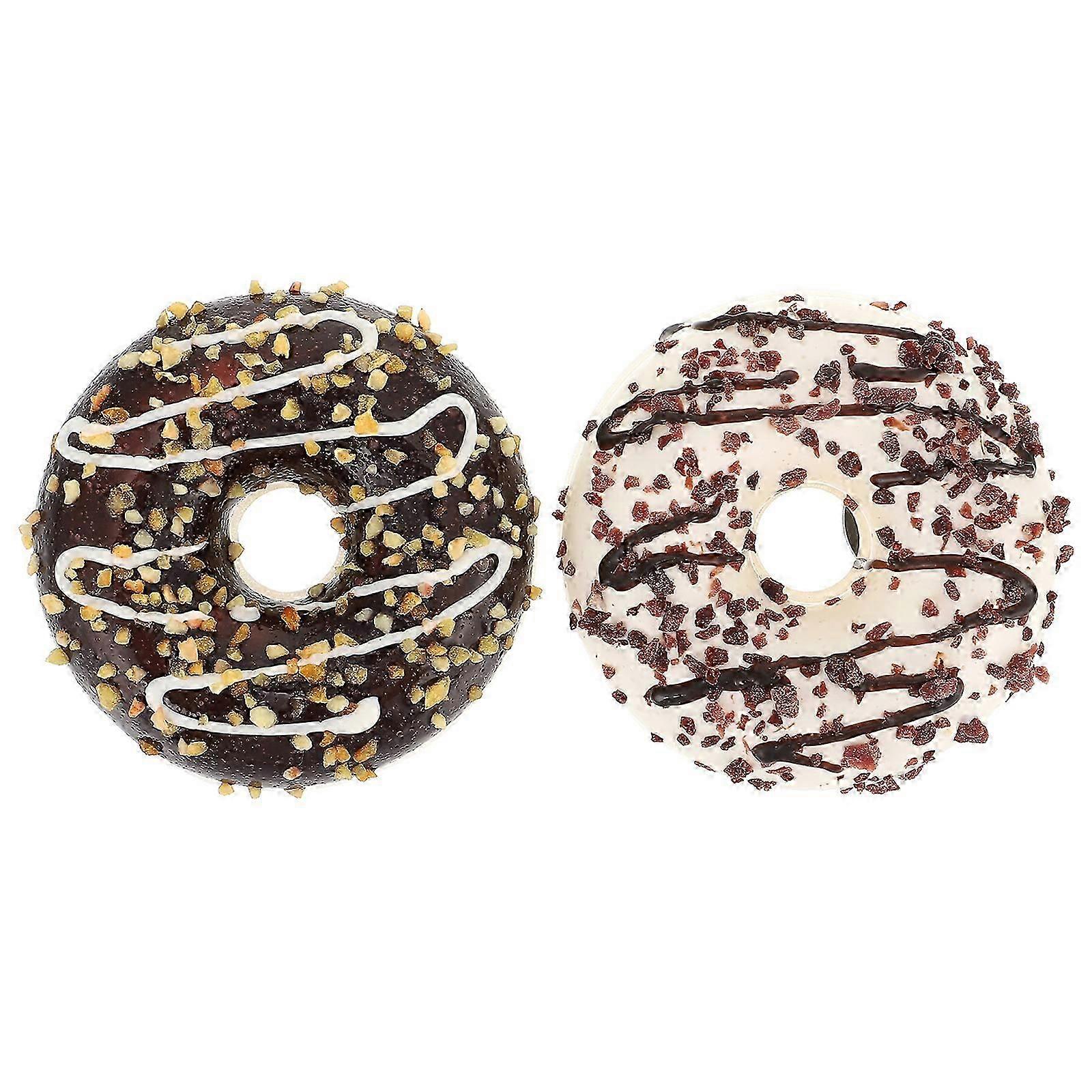 2stk Delikat simulering Donut Model PU Donut Decor Photography Prop
