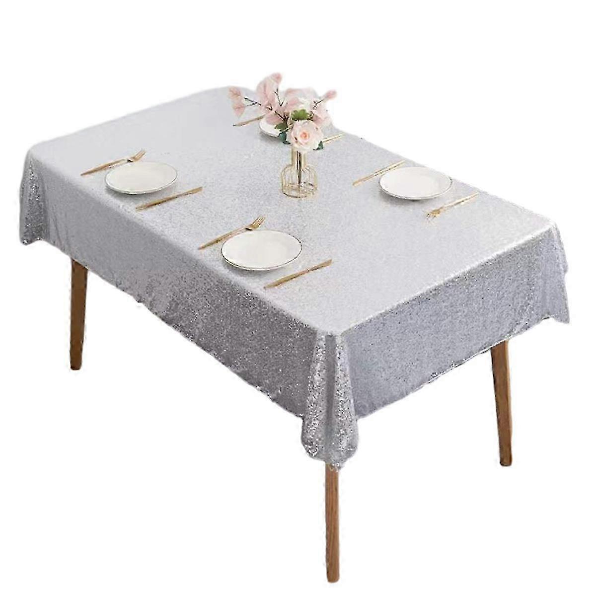 Glitter Tablecloth for Parties - Laser Rectangular Tablecloth Set