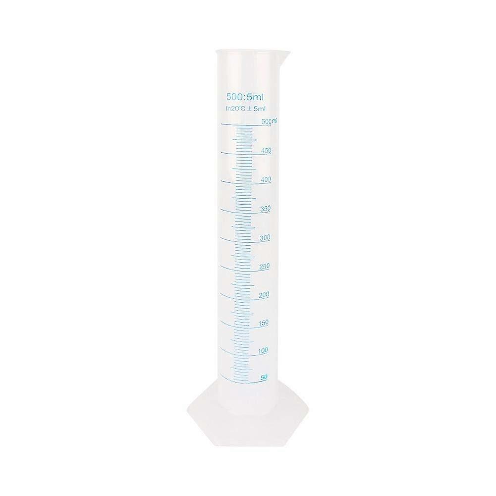 500 ml Measuring Cylinder, Plastic Graduated Laboratory Test Liquid Tube with Hexagonal Base, Transparent Measuring Cylinder for Laboratory, School