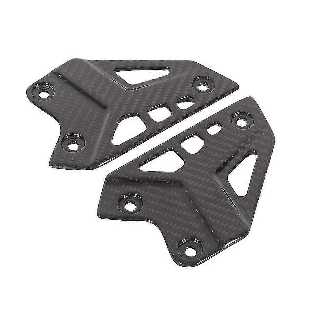 For Real Carbon Fiber Motorcycle Heel Guard Rearset Plate Foot Peg Protector Overlay Gloss Suitable for Kawasaki