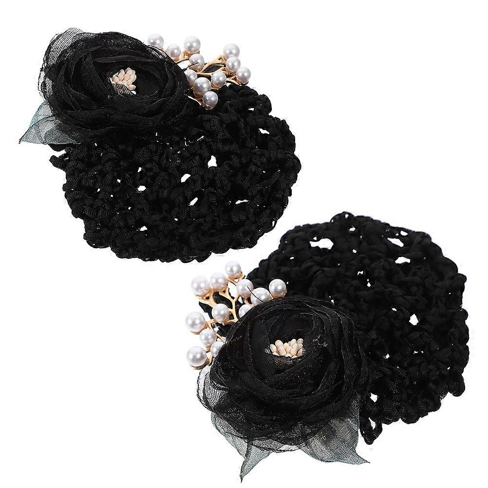 a refined and professional product description based on the title you provided:
**2pcs Floral Hair Bun Covers – Elegant Hair Net Clips for