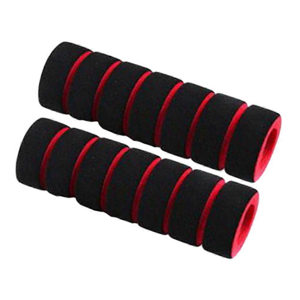 2pcs Handlebar Grips Bike Racing Motorcycle Handle Bar Sponge Grips Cover Non-slip Handle Grips(Red and Black)