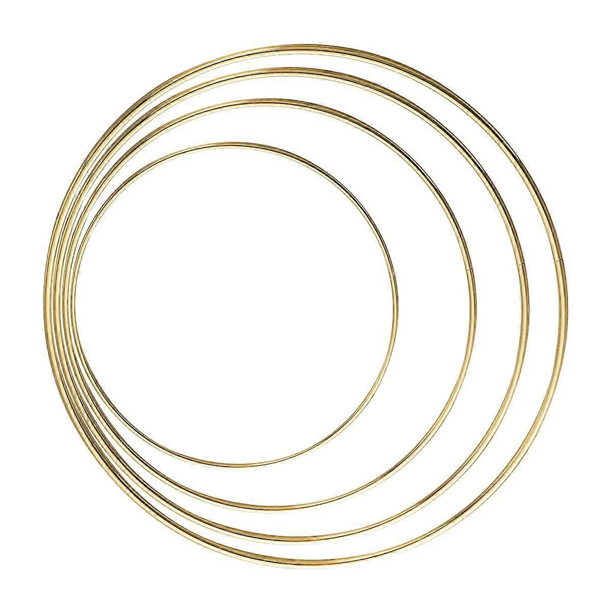 DOITOOL 4pcs Dream Catcher Ring Iron Round Ring Metal Round Ring Home Decoration Plating Ring