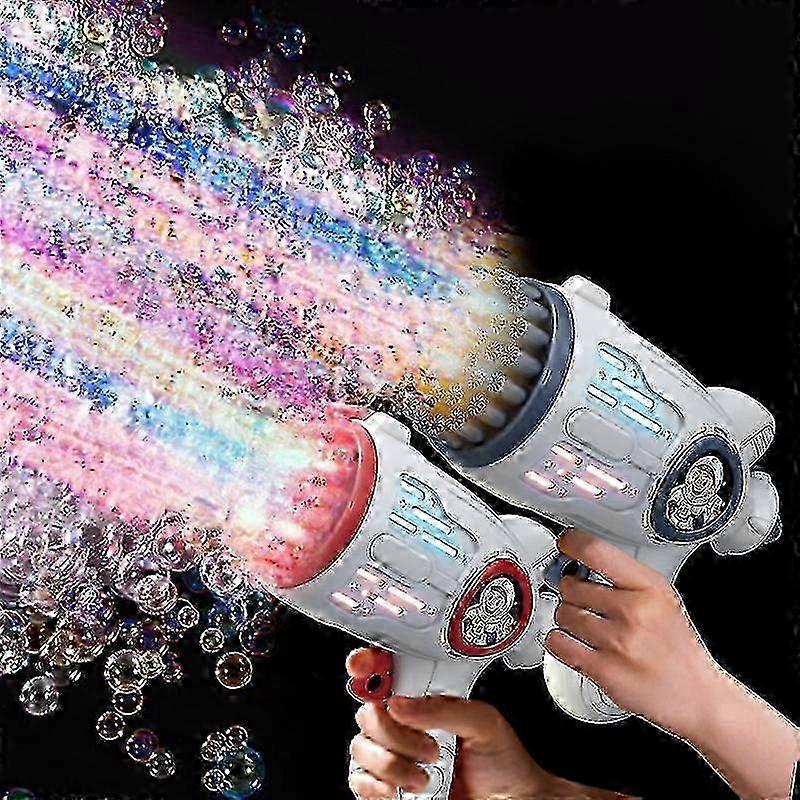 Bubble Gun για παιδιά, 32 τρύπες ραβδί space bubbles blaster με φως LED