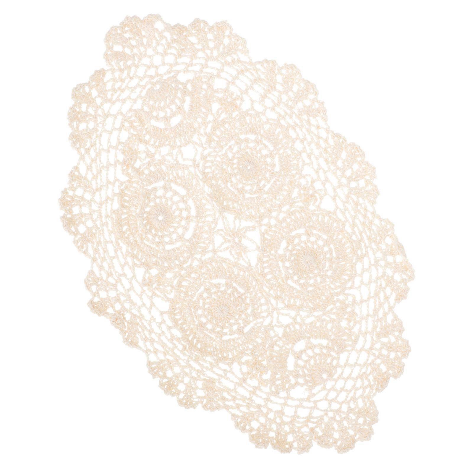 Hollow Out Crochet Tablecloth Handcrafted Dustproof Cover for Dining, Coffee, and Side Tables – Small Portable Decorative Home Use