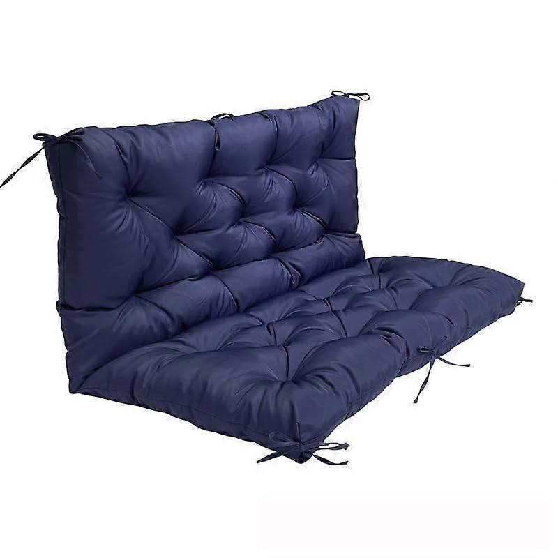 Garden bench cushion, waterproof, 10cm thick with backrest, navy blue, 100cm
