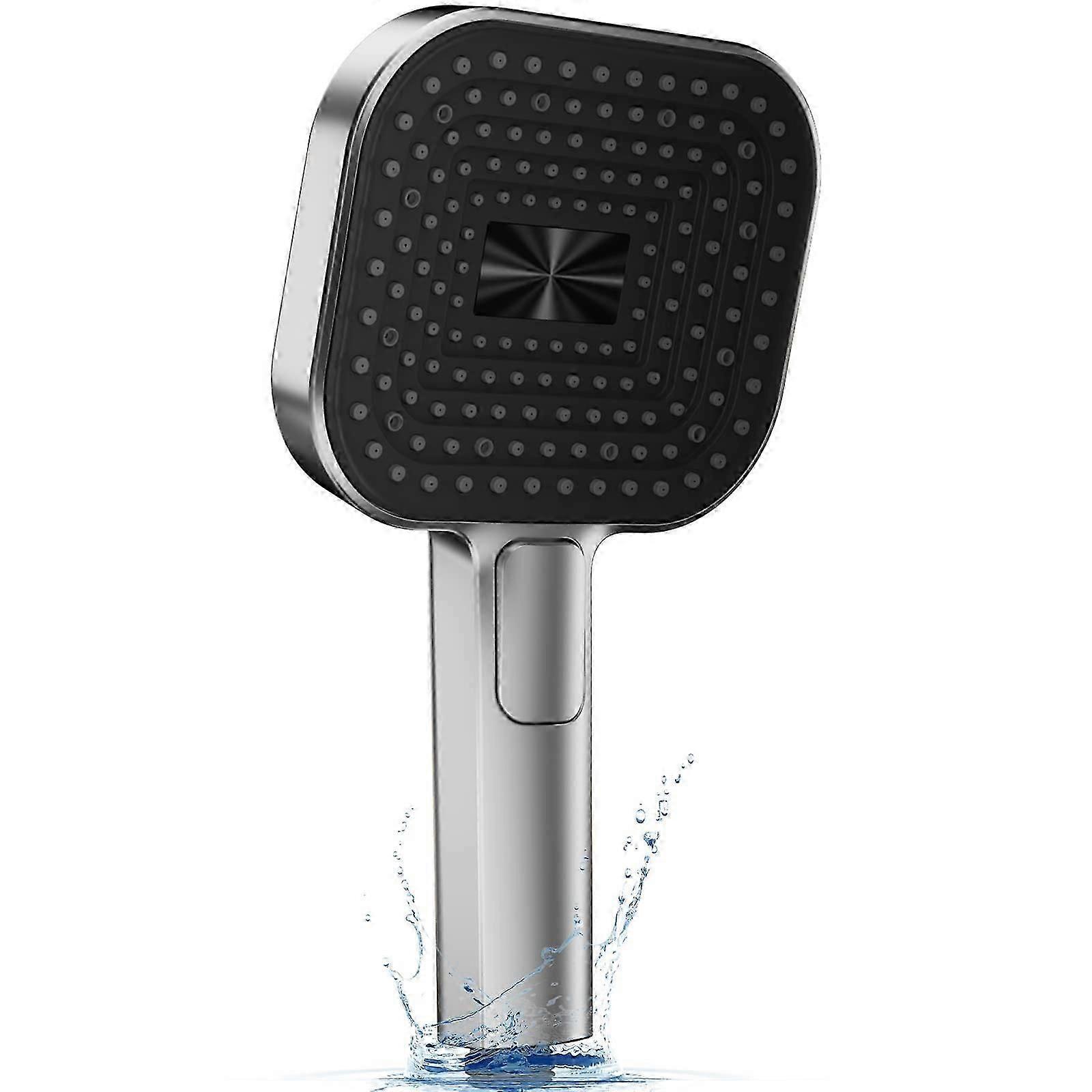 Shower Head, Large Shower Heads with 3 Spray Mode, Powerful Square Shower Head, 5.3 Inch Large Panel, Single-Hand Adjustable, with Anti-Limescale Nozz