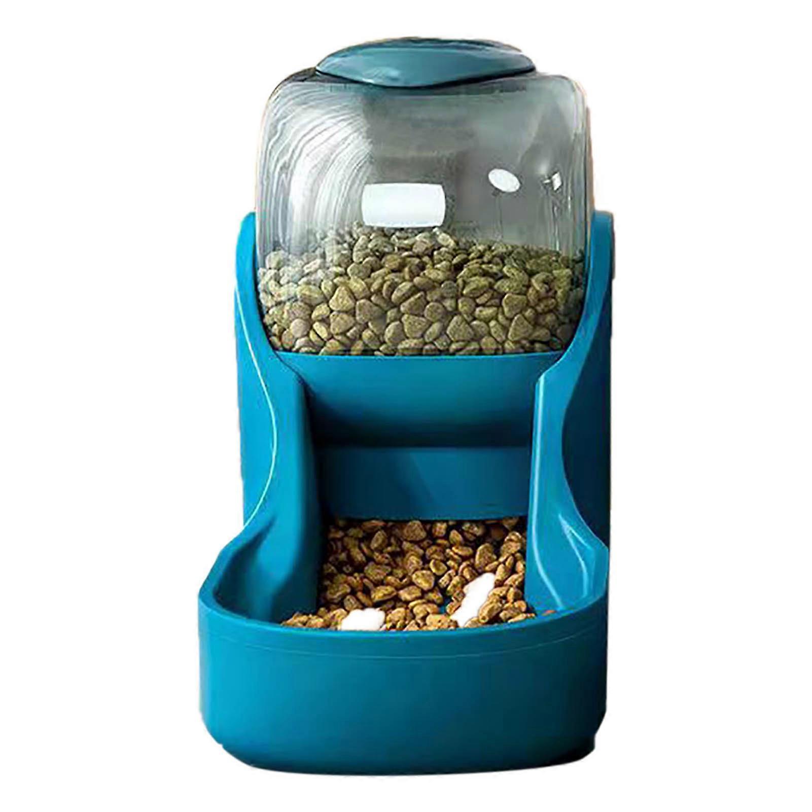 Automatic Dog Feeder Set Large Capacity Automatic Gravity Cat Water Dispenser Food Bowl for Pets Blue Visual Feeder