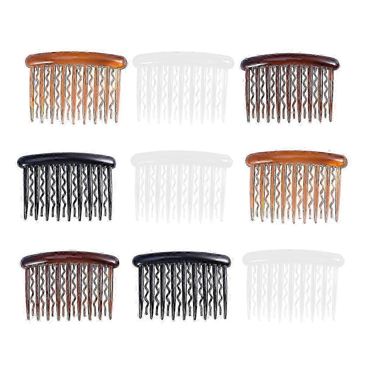 24 Pcs Wave Tooth Comb Plastic Side Combs for Fine and Thin Hair