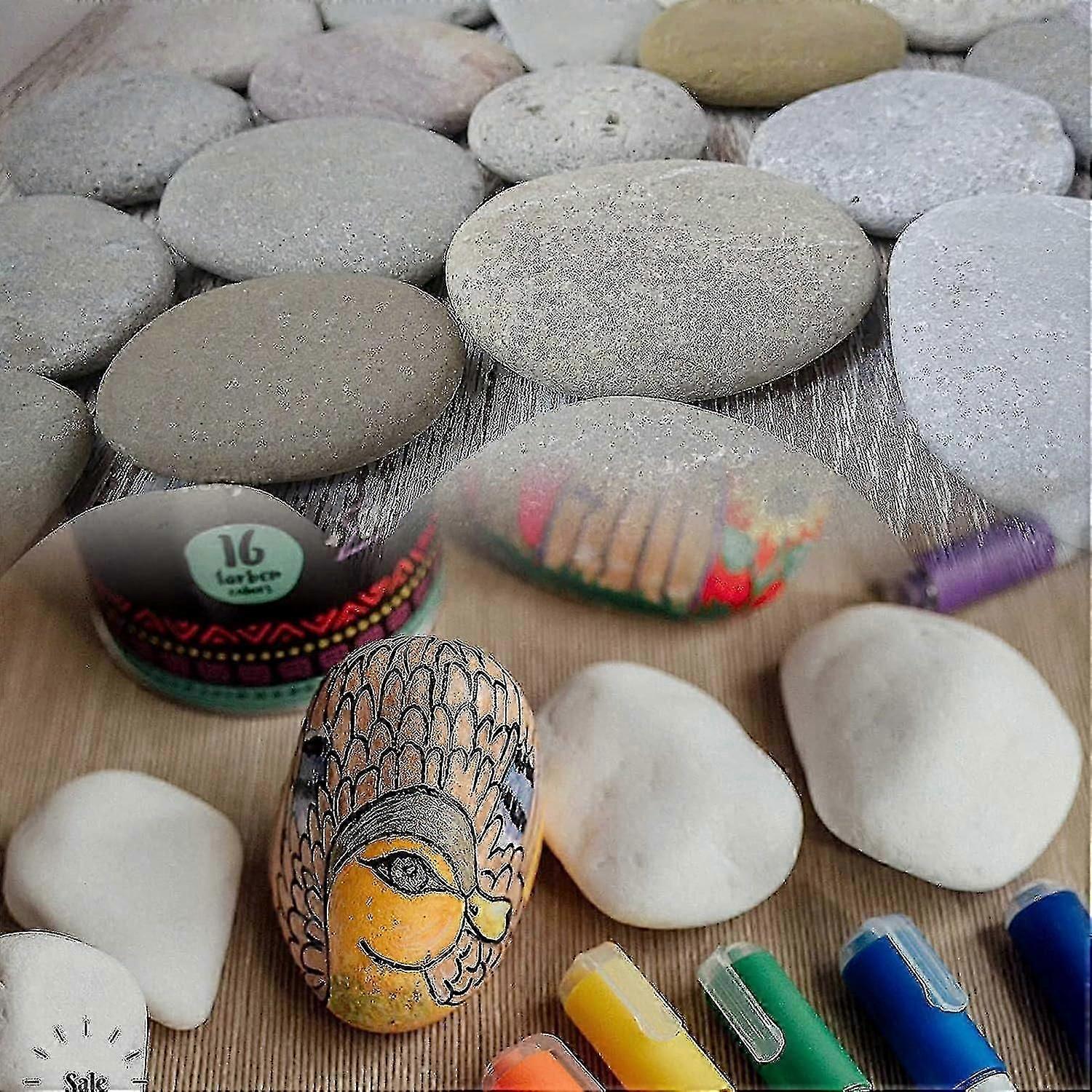 10-pack Flat Large Stones For Painting - Aquarium Decoration, Beach Decorative Gravel, Crafts, And Garden Dcor