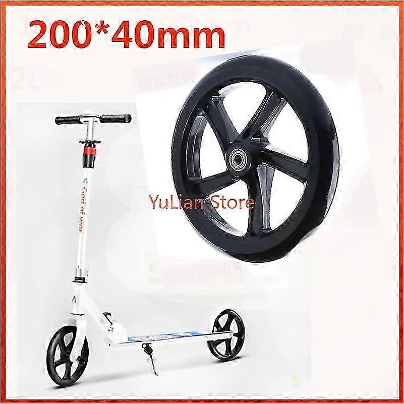 200mm Wheel for Scooter, 40mm Thick PU Material with Silent and Elastic Features, ABEC7 Bearing