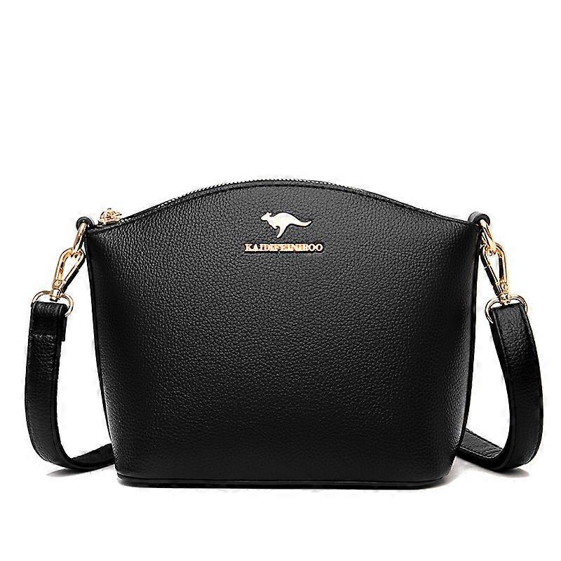 Ladies' crossbody shoulder bag, multi-pocket classification, small round bag made of PU material