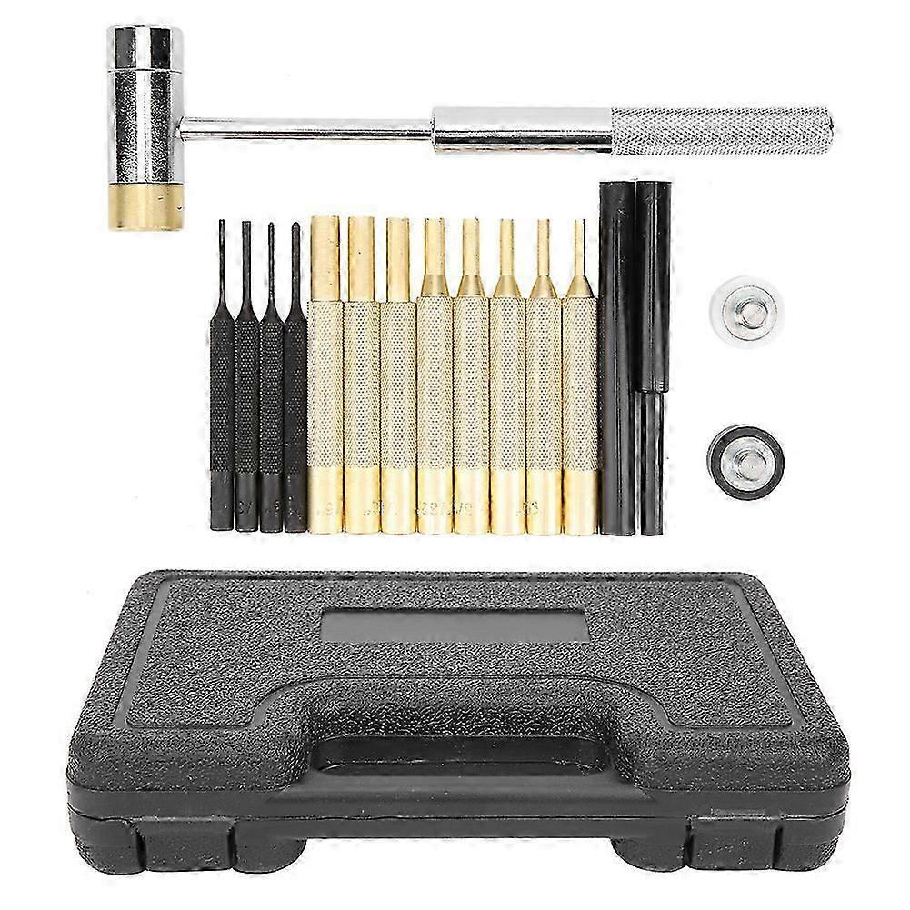 17Pcs Punch Set Roll Pin Double-Faced Hammer Maintenance Tool for Various Brands